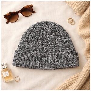 Banana Republic Merino Wool Marled Beanie Black One Size — NWT